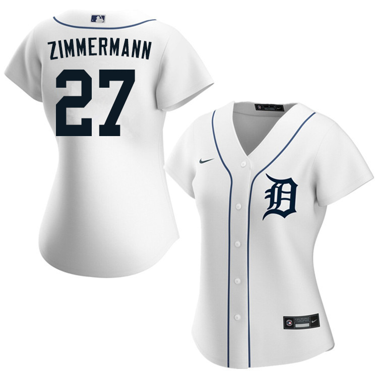 Nike Women #27 Jordan Zimmermann Detroit Tigers Baseball Jerseys Sale-White